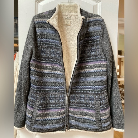 LL Bean Fair Isle Full Zip Cardigan/Jacket - Picture 1 of 4